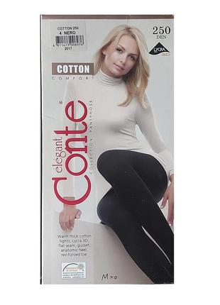 Колготки conte cotton 250 ден, marino nero