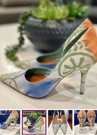 Туфли женские 39 40 размер натуральная кожа разноцветные aldo острый носок