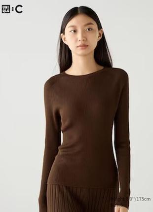 3d-вязаный свитер из смесовой шерсти мериноса uniqlo