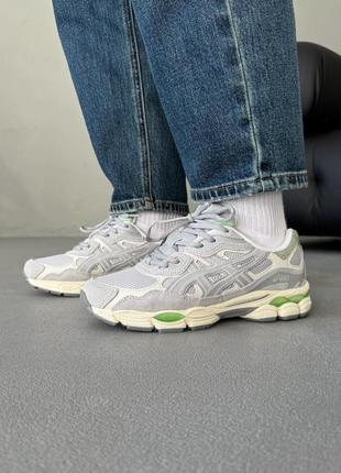 Asics gel nyk grey green ♥️36рр - 45рр♥️ кросівки асікс жіночі сірі, кроссовки асикс мужские демисезонные
