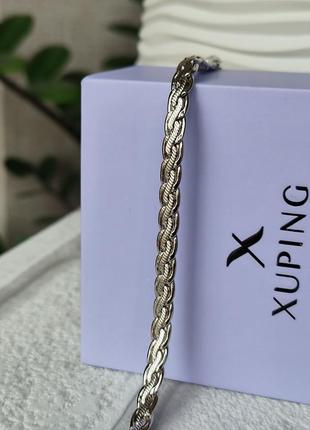 Серебристый браслет ксюпинг xuping покрытие родий медицинский сплав унисекс