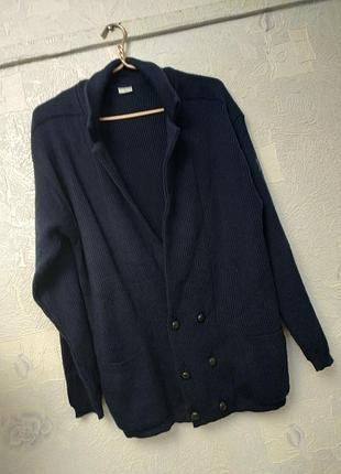 Чоловiча кофта чорнильного кольору. 50% вовна