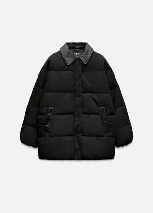 Куртка zara пуфер zara анорак zw куртка з коміром