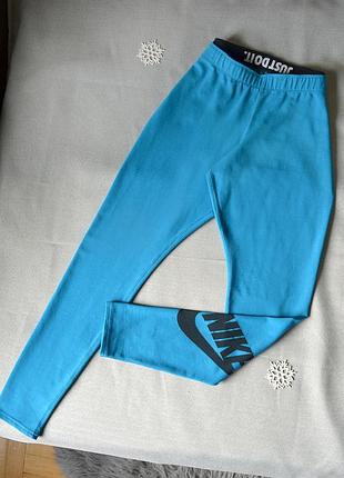 Спортивні блакитні лосіни размер, посадка завищена