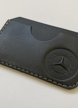 Новый чёрный кожаный картхолдер mercedes’ benz портмоне для карточек для визиток
