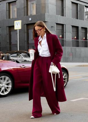 🌈3! шикарное кашемировое женское пальто бордовое бордовое бордо женское кашемировое кашемир кашемир кашемир