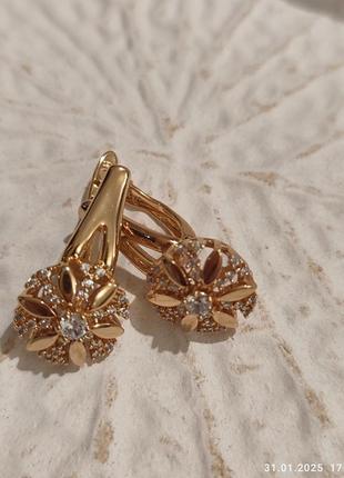 Сережки xuping позолота 18к