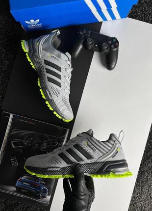 Мужские кроссовки adidas marathon t grey black green