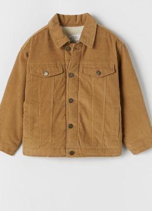 Вельветова утеплена куртка для хлопчика zara зріст 128 см 8 років