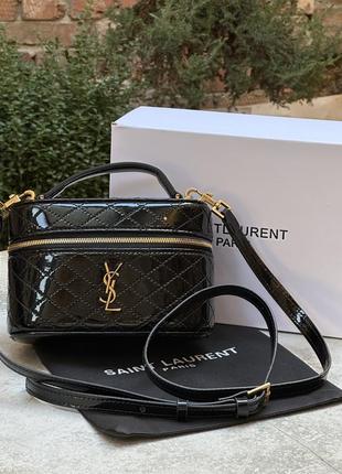 Сумка жіноча gaby vanity lacquered leather shoulder bag black 🖤