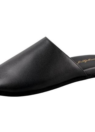 Жіноче взуття шкіра тапки тапочки шльопки  чорні