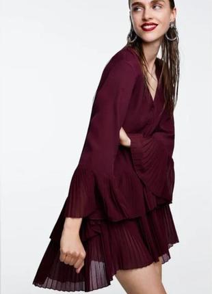Красивое платье-туника цвета марсала от zara 💜❤️