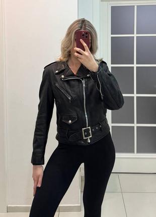 Жіноча шкіряна мото куртка косуха schott nyc perfecto made in usa size 38 (s-m)