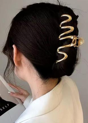 Крабик для волос металлический распродаж заколка краб