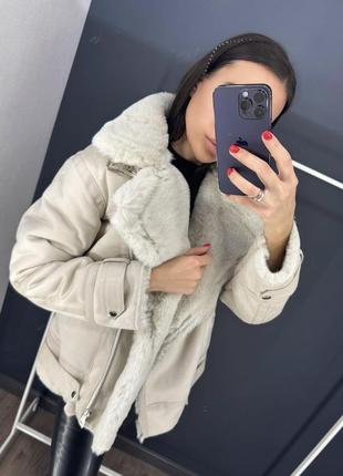 Zara дубленка хс