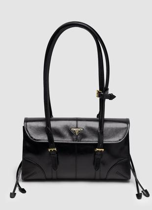 Pr@da premium leather натуральна шкіра лак преміум якість шкіряна лакова сумка бренд з комплектом кожа