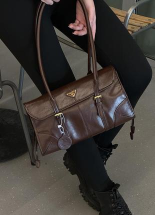 Pr@da premium leather натуральна шкіра лак преміум якість шкіряна лакова сумка бренд з комплектом бургунді бордова кожа