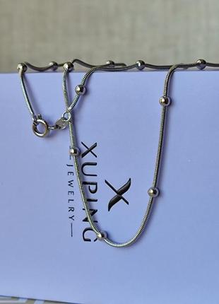 Трендовая женская цепочка ксюпинг xuping роди с шариками 45 см