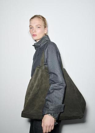 Велика замшева сумка-шопер