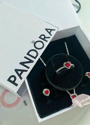 Pandora набір комплект пандора сережки кульчики каблучка перстень підвіска