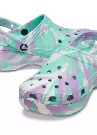 Сабо crocs platform marbled tie dye, w9