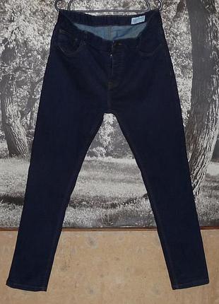Качественные зауженные темно-синие джинсы w38 l32
