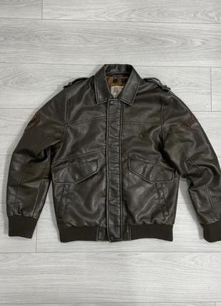 Кожанка volcom vintage кожаная куртка real leather avant garde y2k
