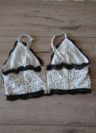 Топ в дрібний горох з мереживом missguided sexy eur 384 фото