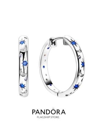 Серьги серебро оригинальные стильные кольца silver_pandora инкрустация фианитами