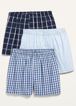 Old navy мужские трусы набор 3 шт navy windowpane