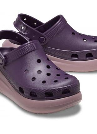 Crocs крокс сабо на платформе crush dark iris multi