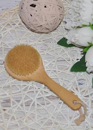 Масажна щітка для тіла з натуральної щетини для сухого масажу антицелюлітна англія