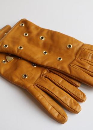 Эксклюзивные перчатки moschino оригинал, кожа, новые, желтые