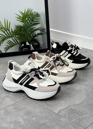Кроссовки женские из экокожи