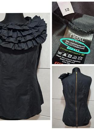 Льон котон 100% натуральний лляний топ розкішні рюші