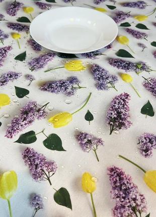 Весенние тефлоновые скатерти 3д эффект водостойкие