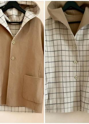 Двухстороннее пальто с капюшоном оригинал max mara