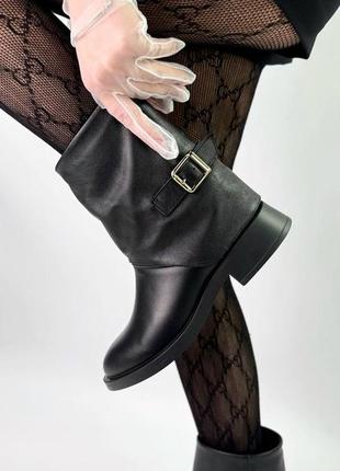Демісезонні черевики з натуральної шкіри у чорному кольорі 🤩🤩🤩