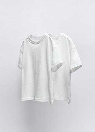 Набор из 2-х однотонных футболок оверсайз zara комплект