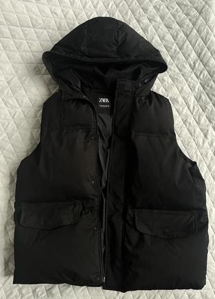 Пуховик жилет жилетка zara