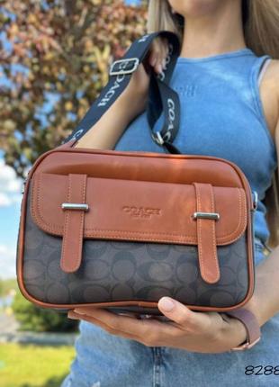 Сумка coach широкий ремень
