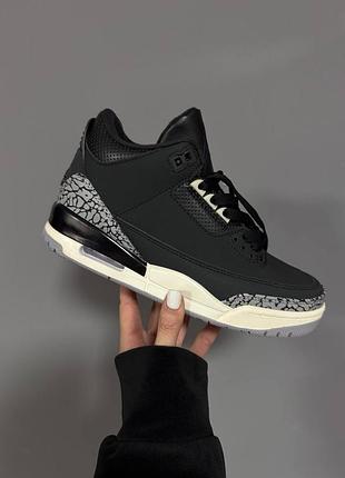 Кросівки nike leather air jordan retro 3 “off noir black”