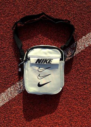 Чоловіча барсетка nike / жіночий месенджер найк / сумка через плече чорна / біла сумка / сумка 3 найк / портфель