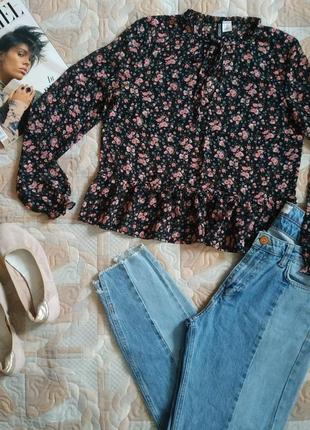 Блуза женская нежная в цветочный принт