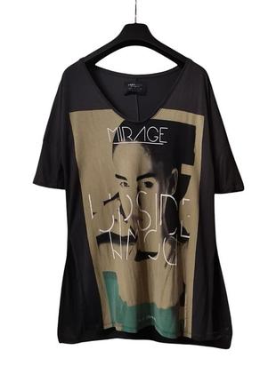 Топ мерч zara длинный топ хлопок длинная футболка мерч от zara для scissor sisters