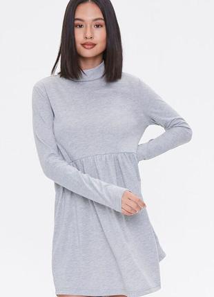 Свободное мини-платье forever 21 с воротником-стойкой !