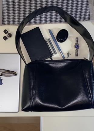 Сумка багет з екошкіри, є у 5 кольорах ( бордо бургунді, темно-зелений, коричневий вінтаж, чорний та молочний)