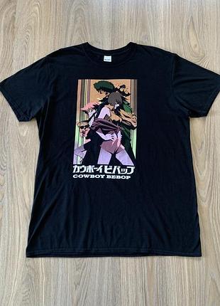 Мужская хлопковая футболка с принтом cowboy bebop