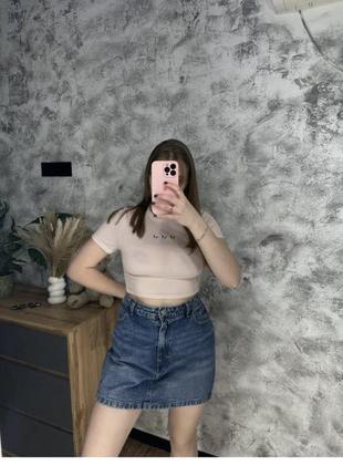 Синяя джинсовая юбка