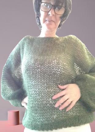 Светр павутинка, свитер паутинка, handmade, мохеровий светр3 фото